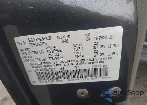 2006 Jeep Liberty Sport из США, поврежденный, VIN 1J4GL48K76W116038